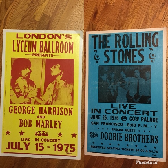 Other Vintage Posters The Rolling Stones Bob Marley Poshmark